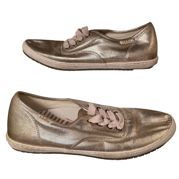 Taos Guest Star Womens 10 Gold Metallic Lace Up Low Top Sneakers GST-13547A - Picture 2 of 6